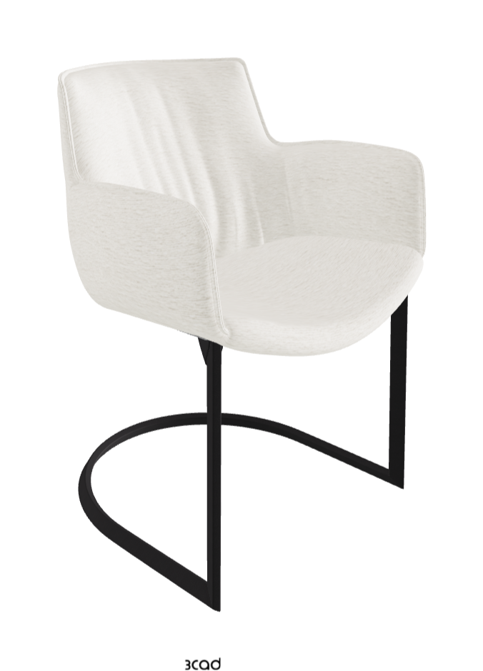 Rhonda Cantilever Dining Armchair_Black Embossed_Fabric_B240
