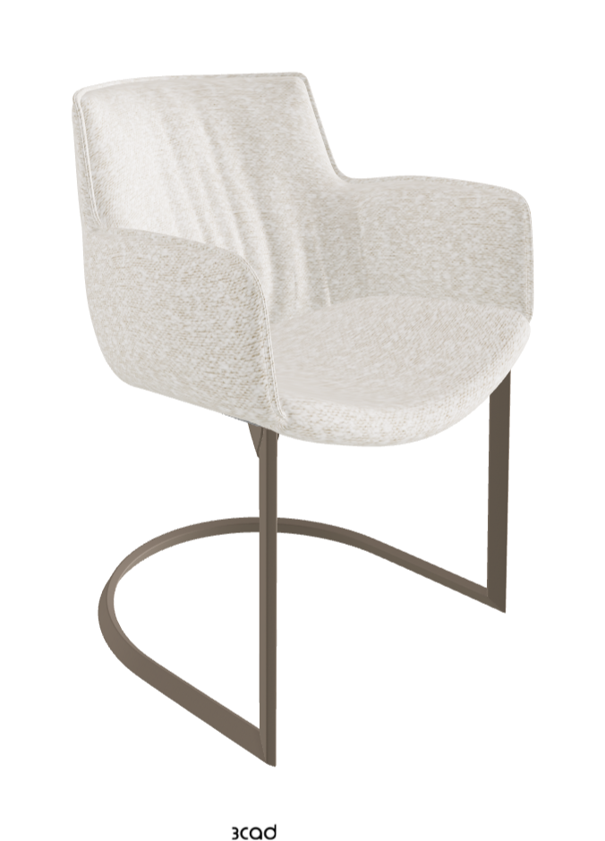 Rhonda Cantilever Dining Armchair_Titanium Embossed_Fabric_B241