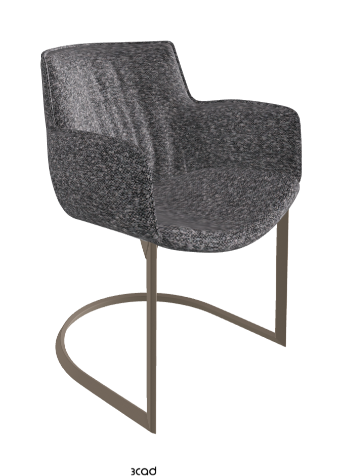 Rhonda Cantilever Dining Armchair_Titanium Embossed_Fabric_B244