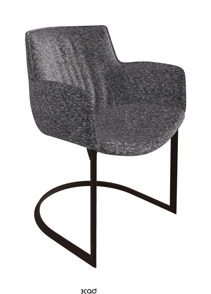 Rhonda Cantilever Dining Armchair_Bronze Embossed_Fabric_B244