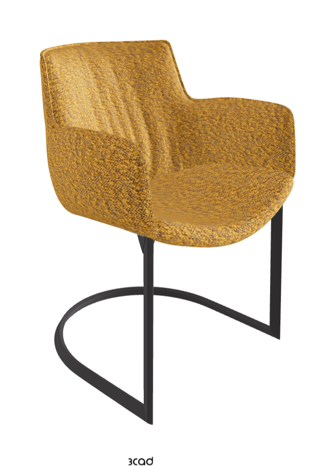Rhonda Cantilever Dining Armchair_Graphite Embossed_Fabric_B247