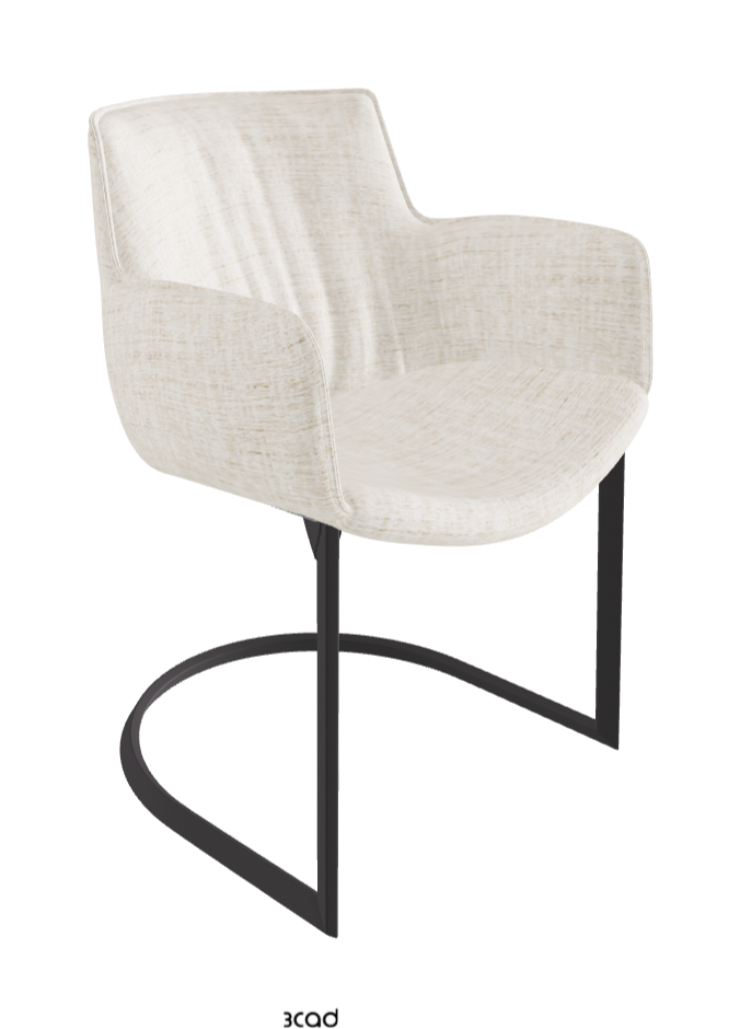 Rhonda Cantilever Dining Armchair_Graphite Embossed_Fabric_B610