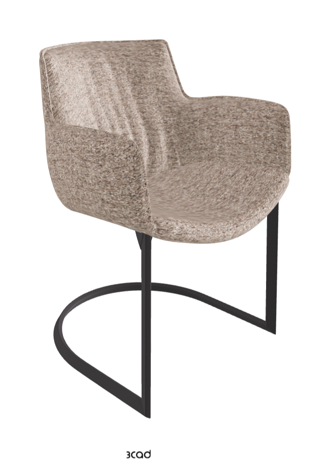 Rhonda Cantilever Dining Armchair_Graphite Embossed_Fabric_B731