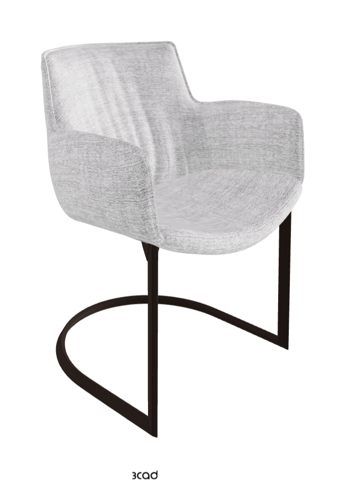 Rhonda Cantilever Dining Armchair_Bronze Embossed_Fabric_B810