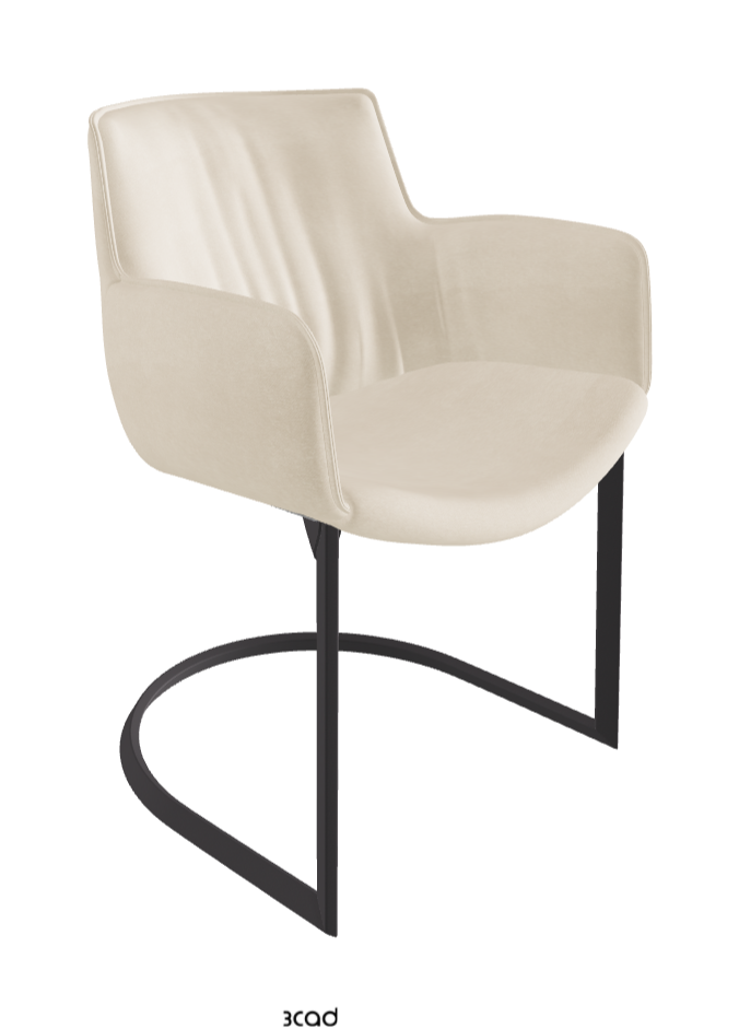 Rhonda Cantilever Dining Armchair_Graphite Embossed_Fabric_B922