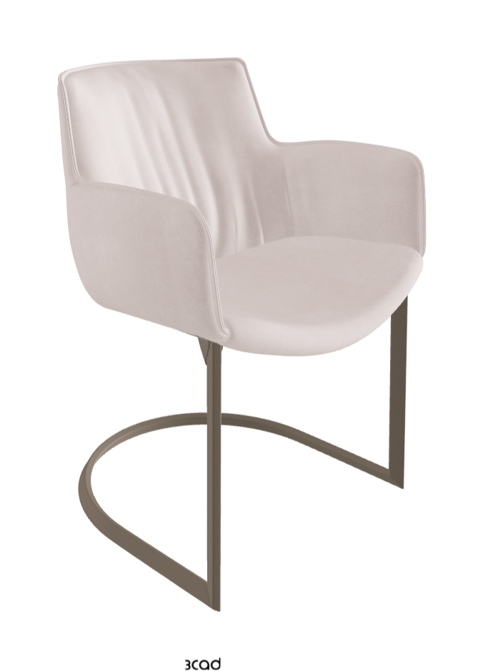 Rhonda Cantilever Dining Armchair_Titanium Embossed_Fabric_B923