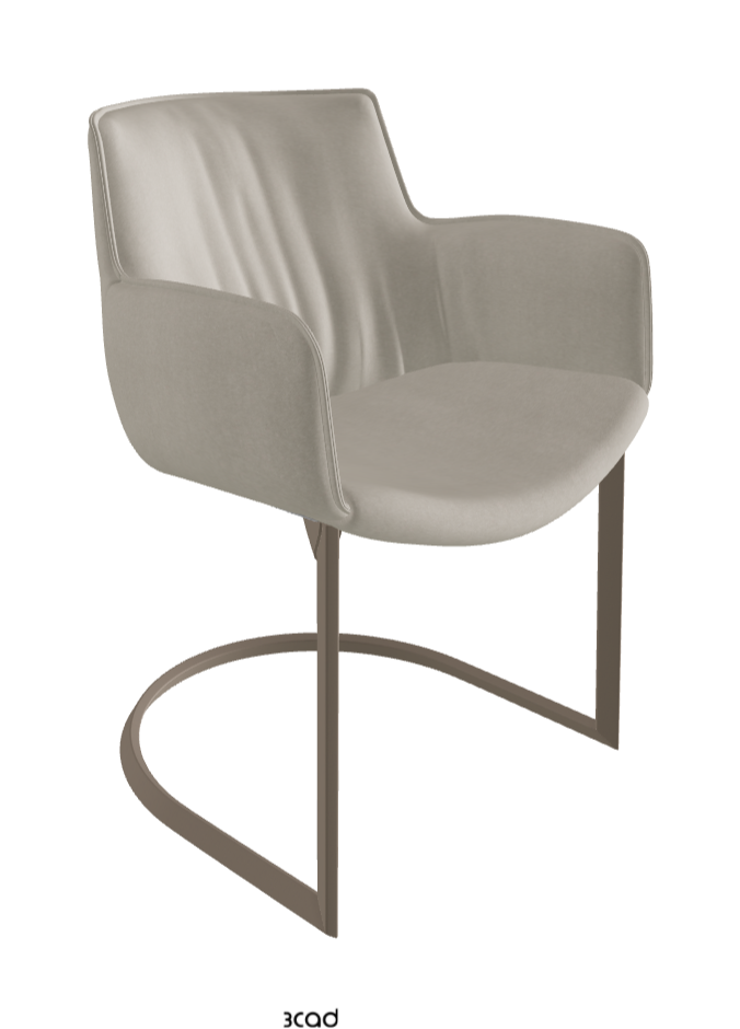Rhonda Cantilever Dining Armchair_Titanium Embossed_Fabric_B924
