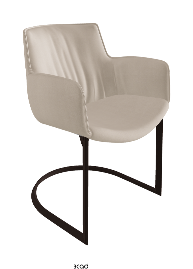 Rhonda Cantilever Dining Armchair_Bronze Embossed_Fabric_B926