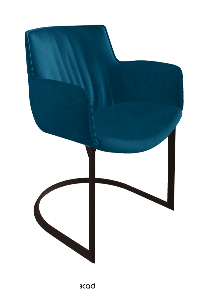 Rhonda Cantilever Dining Armchair_Bronze Embossed_Fabric_B928