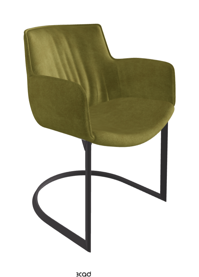 Rhonda Cantilever Dining Armchair_Graphite Embossed_Fabric_B931