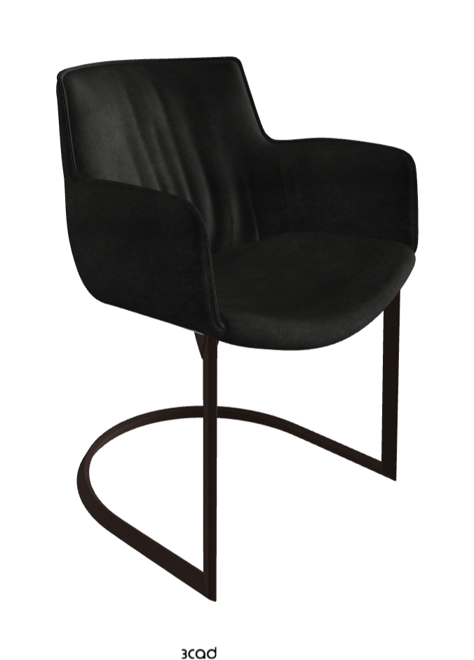 Rhonda Cantilever Dining Armchair_Bronze Embossed_Fabric_B932