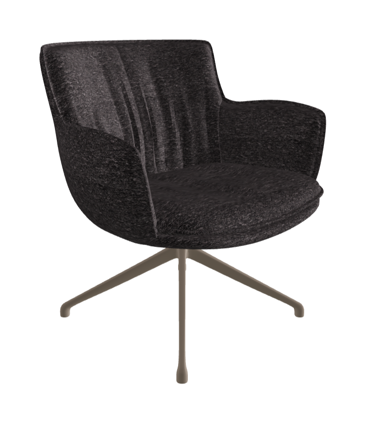 Rhonda Lounge Armchair High_Titanium Embossed_Fabric_B246