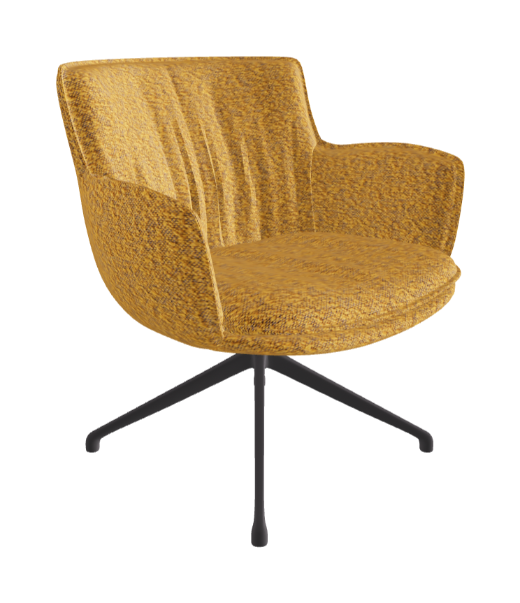Rhonda Lounge Armchair High_Graphite Embossed_Fabric_B247