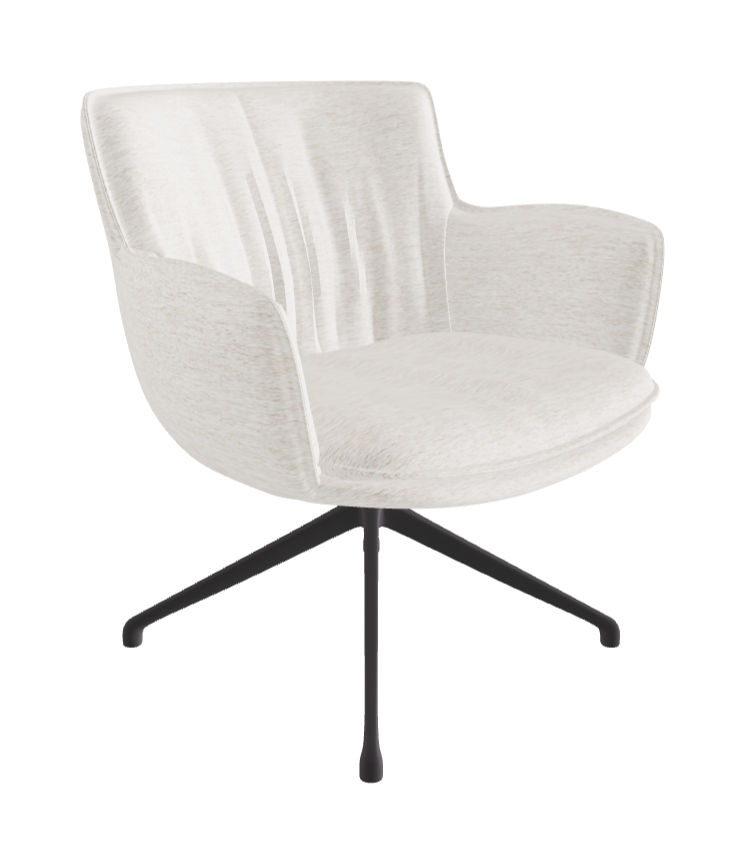 Rhonda Lounge Armchair High_Graphite Embossed_Fabric_B730