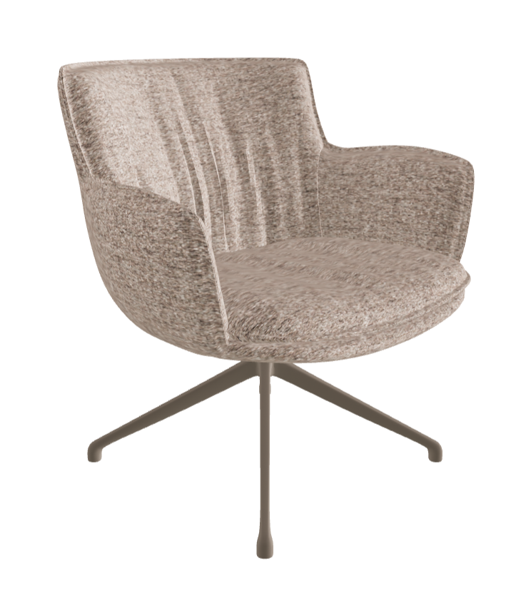 Rhonda Lounge Armchair High_Titanium Embossed_Fabric_B731