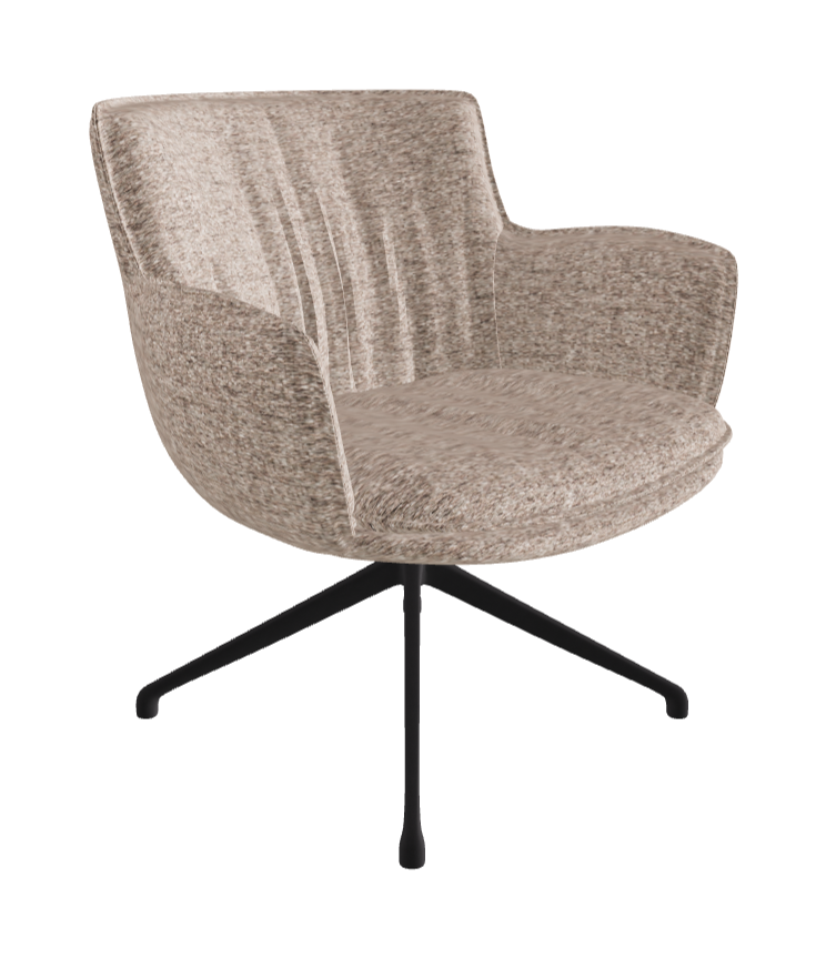 Rhonda Lounge Armchair High_Black Embossed_Fabric_B731