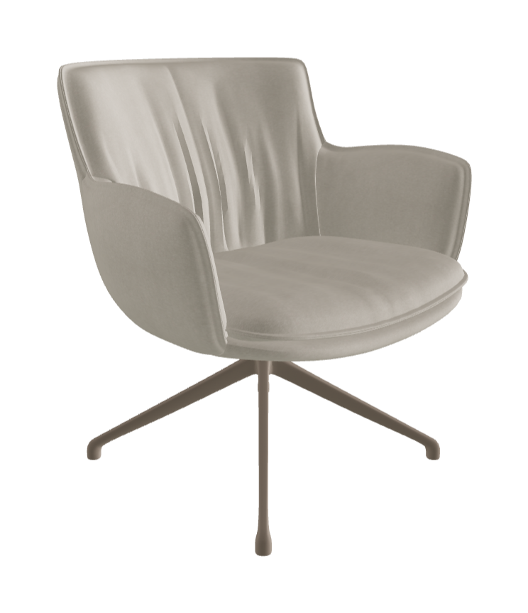 Rhonda Lounge Armchair High_Titanium Embossed_Fabric_B924