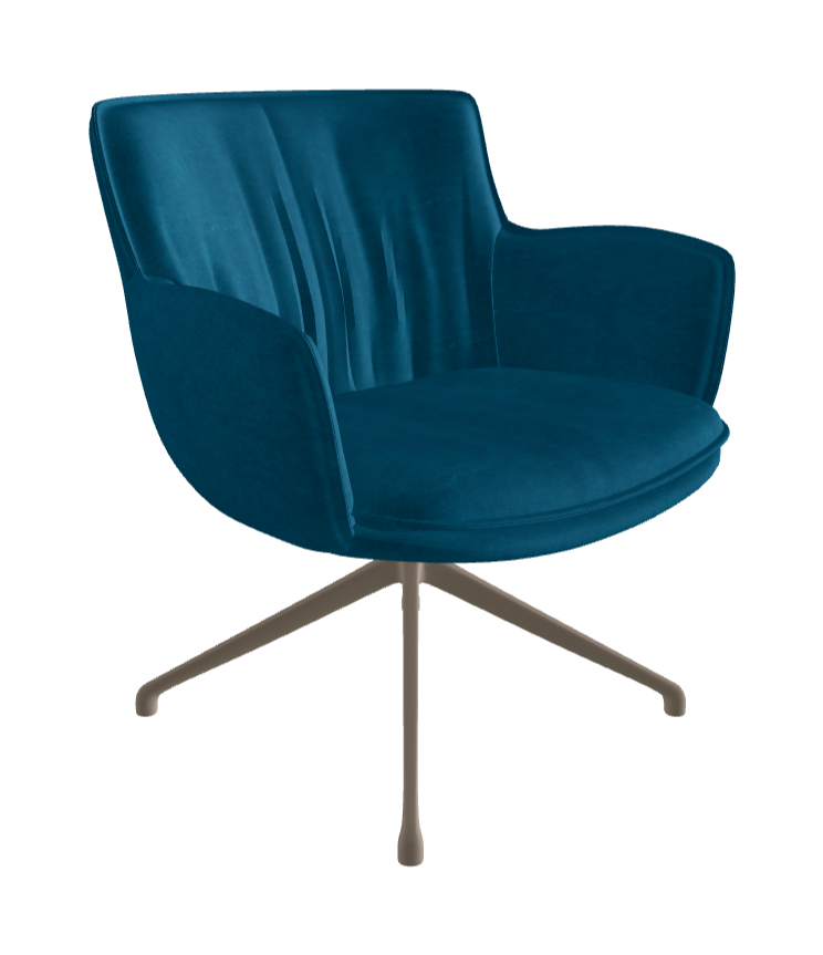 Rhonda Lounge Armchair High_Titanium Embossed_Fabric_B928