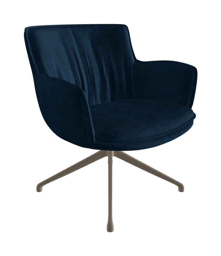 Rhonda Lounge Armchair High_Titanium Embossed_Fabric_B929