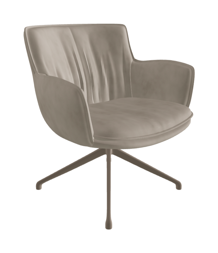 Rhonda Lounge Armchair High_Titanium Embossed_Micro Nubuk_Shadow
