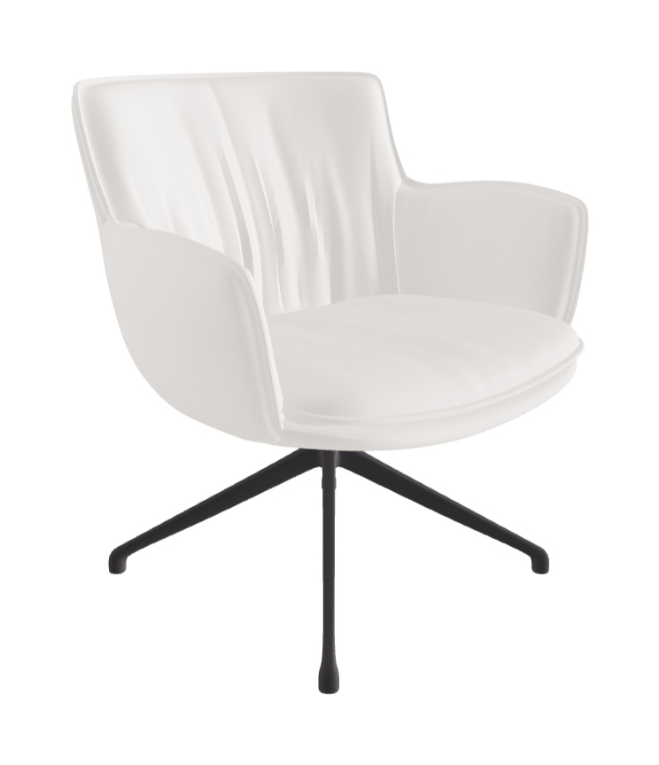 Rhonda Lounge Armchair High_Graphite Embossed_Soft Leather_Oyster