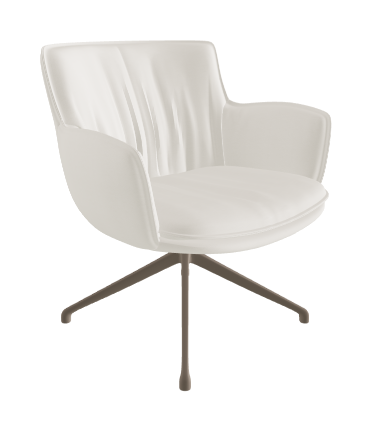 Rhonda Lounge Armchair High_Titanium Embossed_Soft Leather_Lino