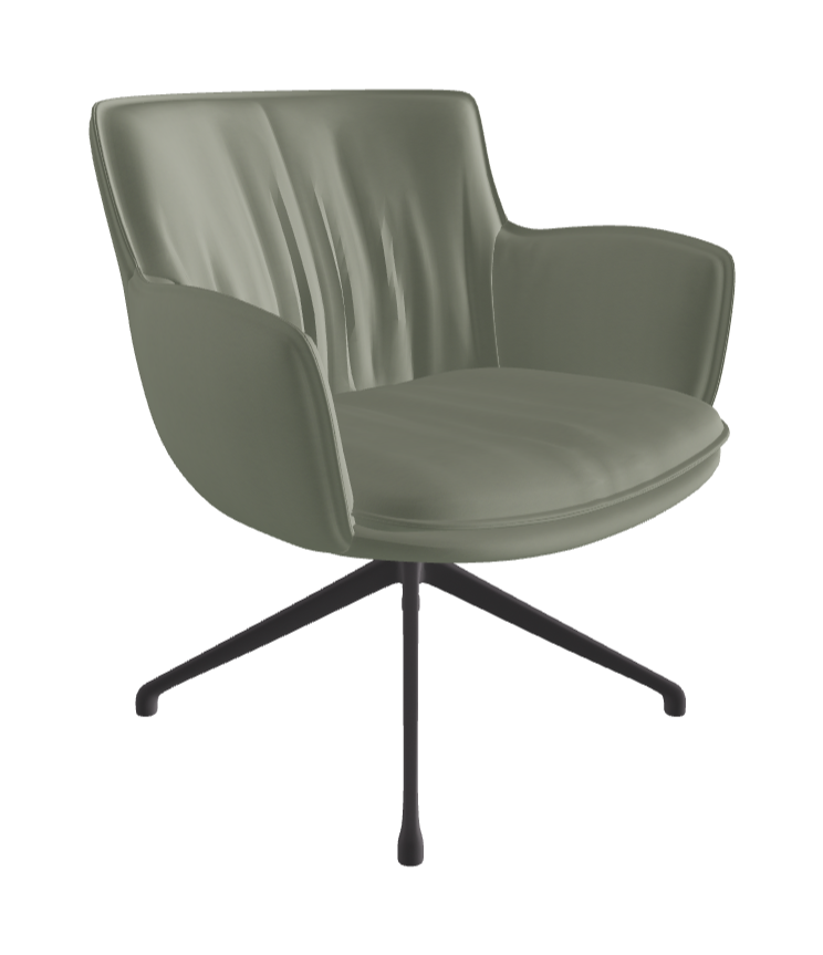 Rhonda Lounge Armchair High_Graphite Embossed_Soft Leather_Cenere