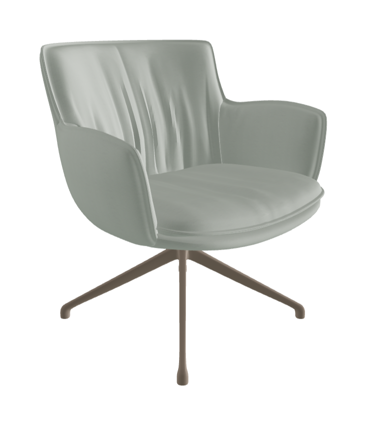 Rhonda Lounge Armchair High_Titanium Embossed_Soft Leather_Ice