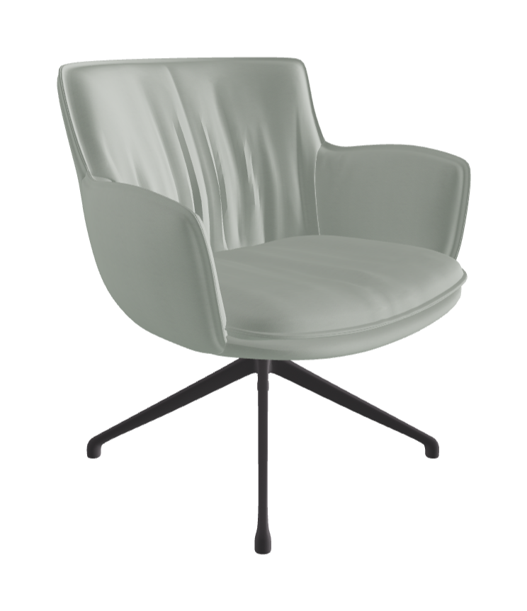 Rhonda Lounge Armchair High_Graphite Embossed_Soft Leather_Ice