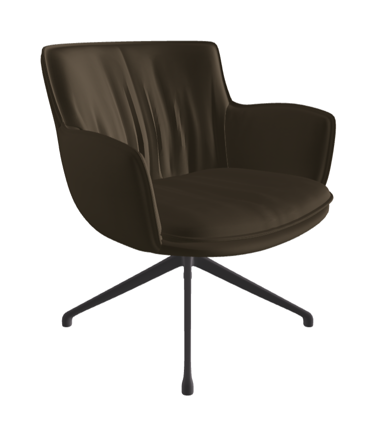 Rhonda Lounge Armchair High_Graphite Embossed_Soft Leather_Bruno