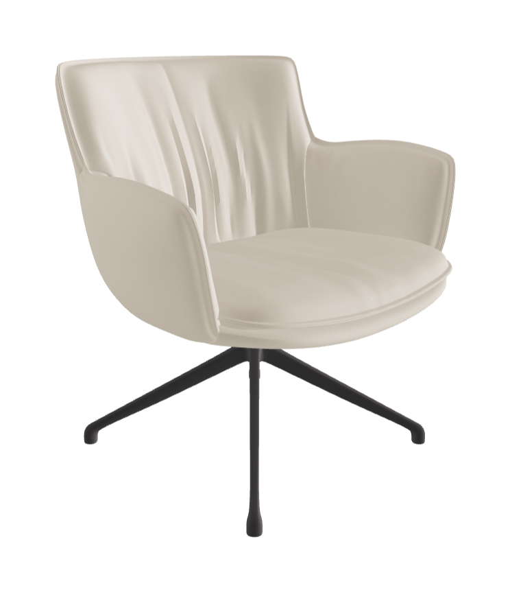Rhonda Lounge Armchair High_Graphite Embossed_Soft Leather_Cashmere
