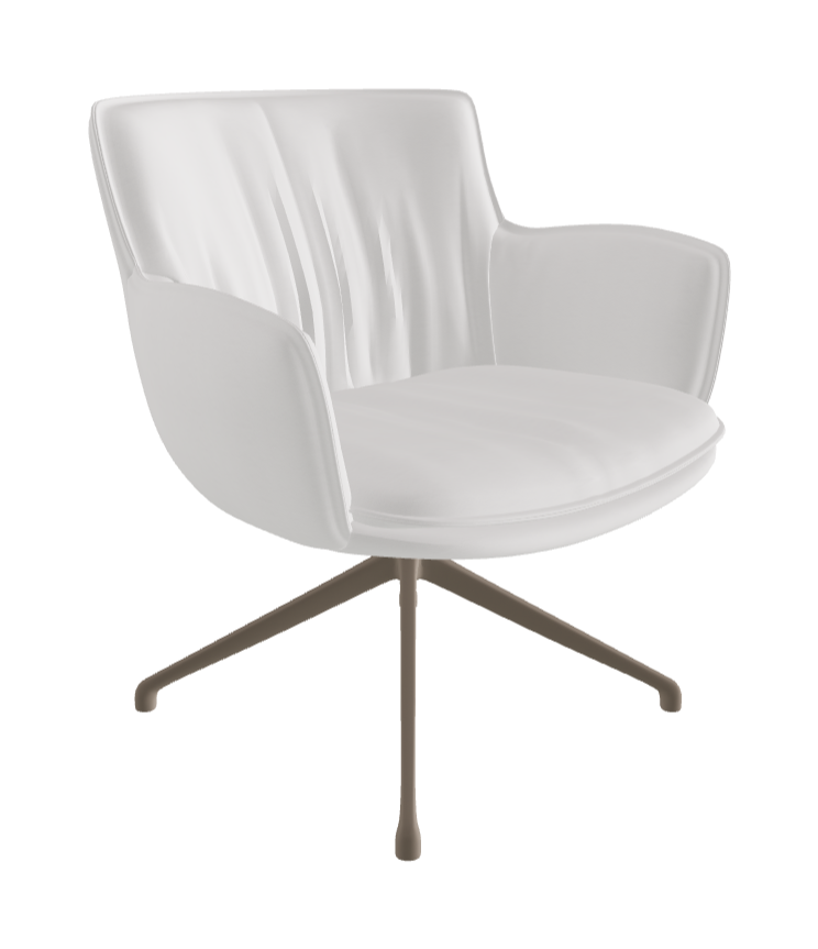 Rhonda Lounge Armchair High_Titanium Embossed_Soft Leather_Canova