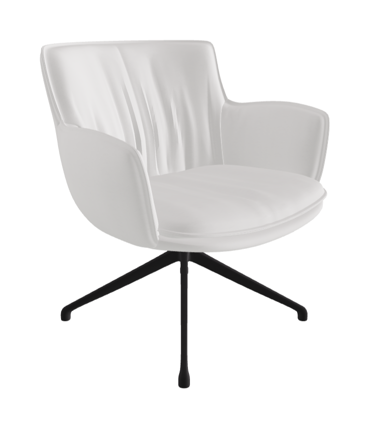 Rhonda Lounge Armchair High_Black Embossed_Soft Leather_Canova