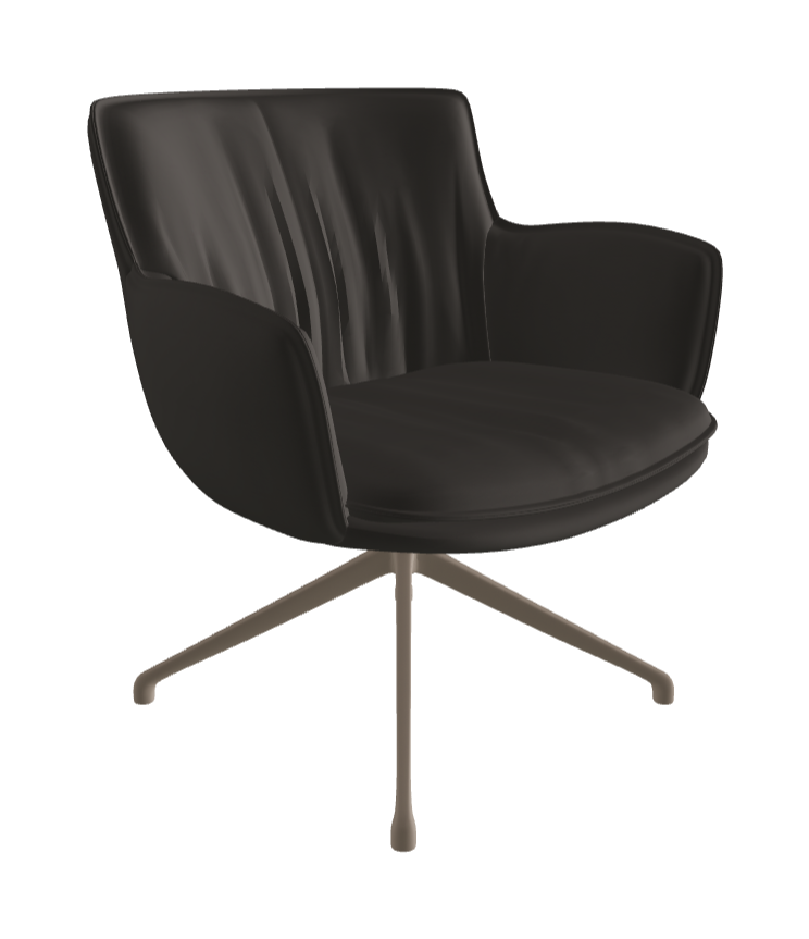 Rhonda Lounge Armchair High_Titanium Embossed_Soft Leather_Piombo