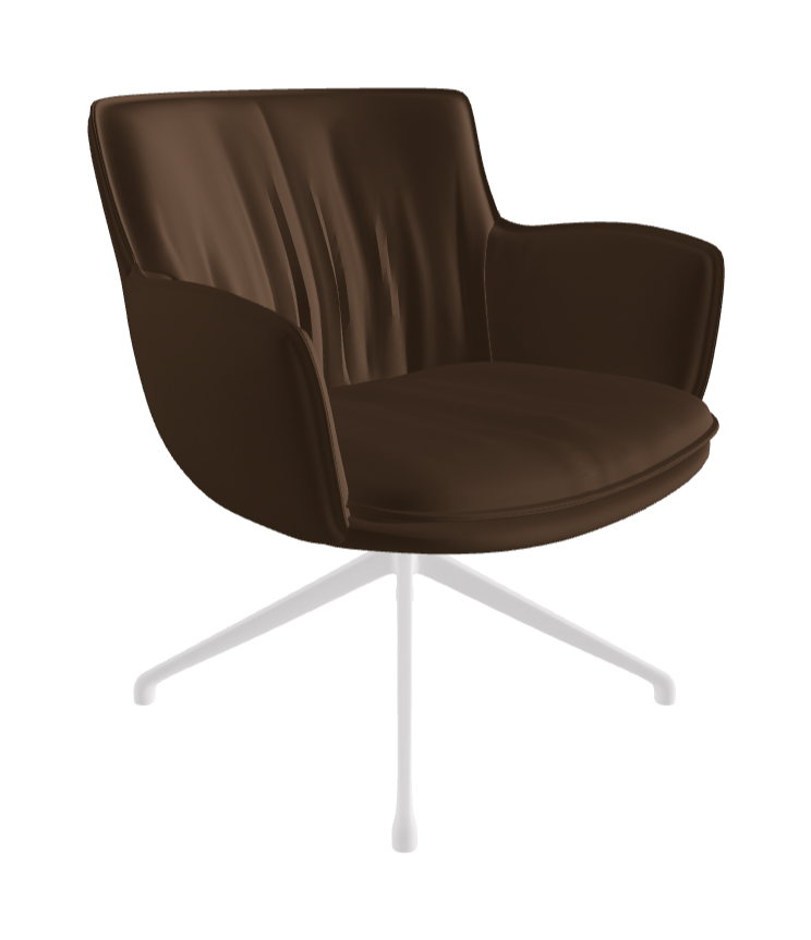 Rhonda Lounge Armchair High_Pearl Embossed_Soft Leather_Biscotto