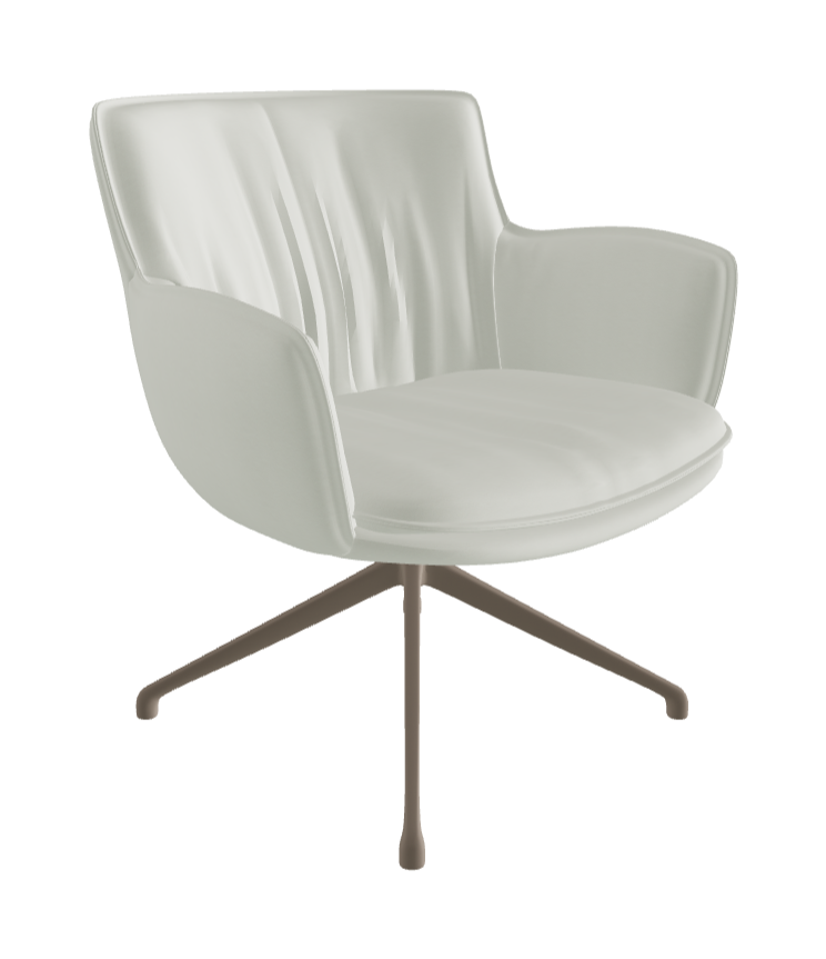 Rhonda Lounge Armchair High_Titanium Embossed_Soft Leather_Artico