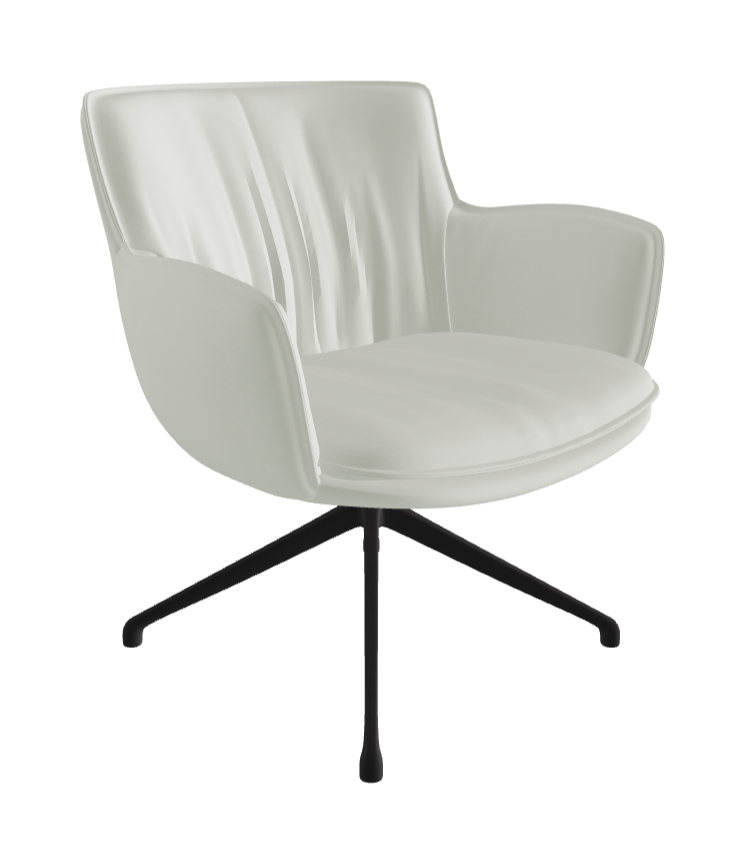 Rhonda Lounge Armchair High_Black Embossed_Soft Leather_Artico