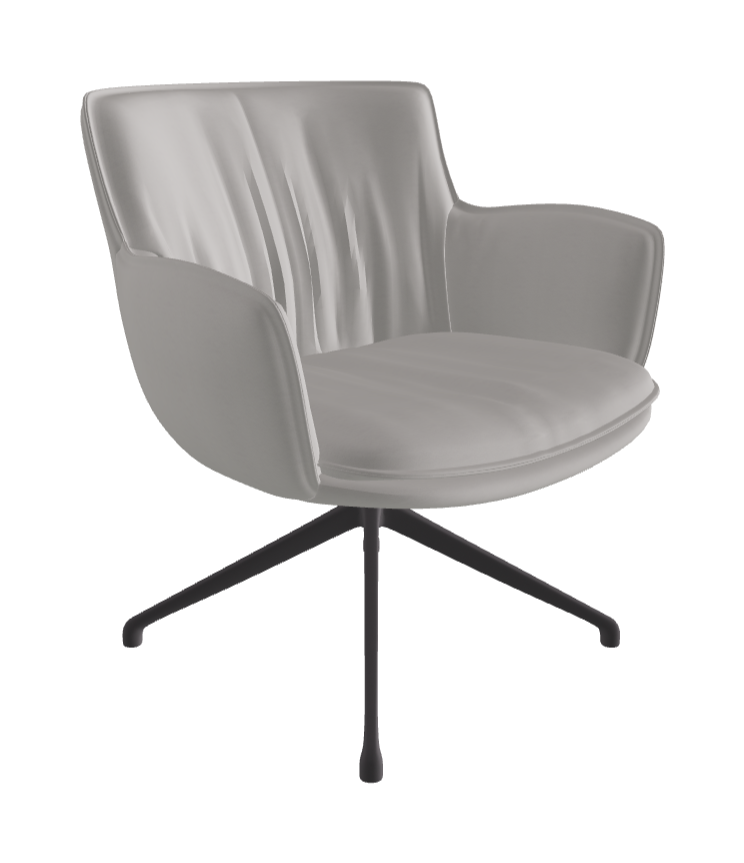 Rhonda Lounge Armchair High_Graphite Embossed_Soft Leather_Nardo