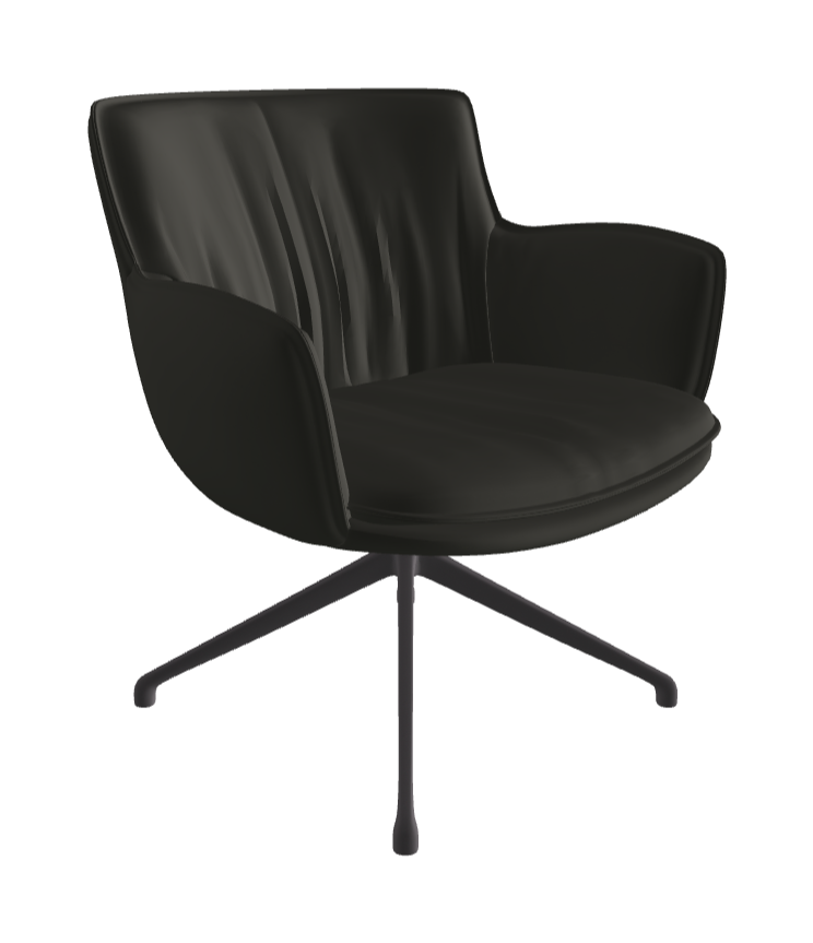 Rhonda Lounge Armchair High_Graphite Embossed_Synthetic Leather_London