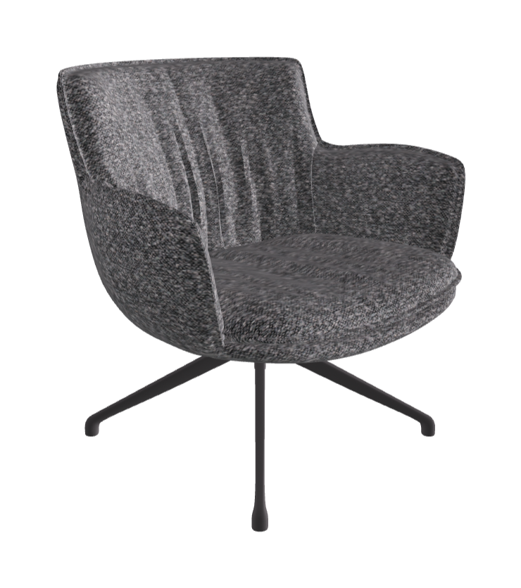 Rhonda Lounge Armchair Low_Graphite Embossed_Fabric_B244