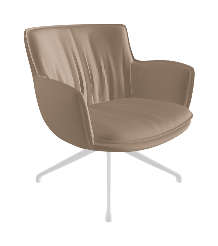 Rhonda Lounge Armchair Low_Pearl Embossed_Glove Soft Leather_Taupe