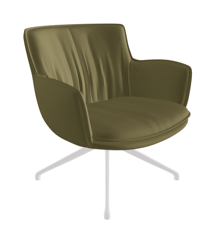 Rhonda Lounge Armchair Low_Pearl Embossed_Glove Soft Leather_Oliva