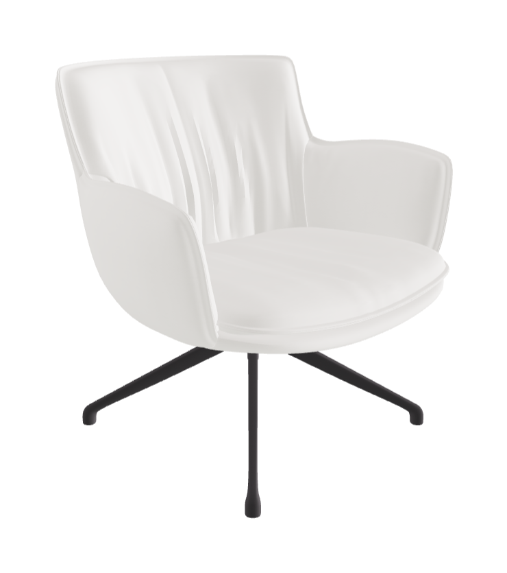 Rhonda Lounge Armchair Low_Graphite Embossed_Soft Leather_Palladio
