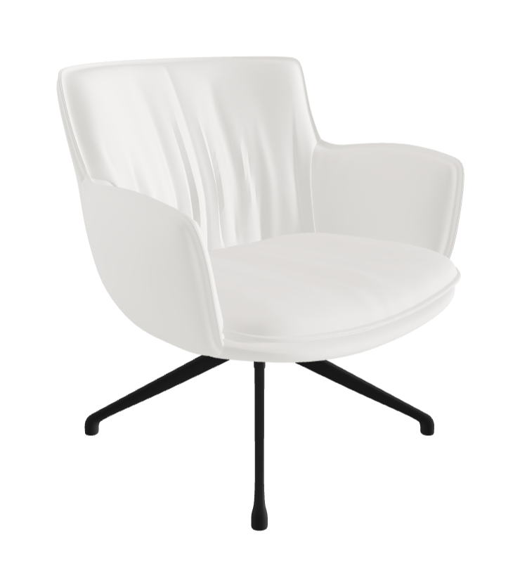 Rhonda Lounge Armchair Low_Black Embossed_Soft Leather_Palladio