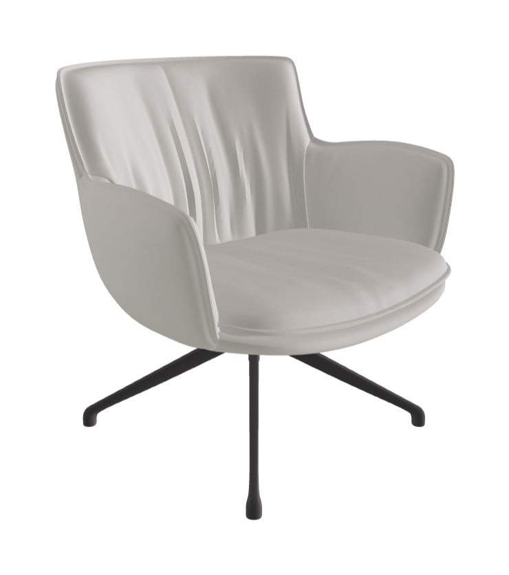 Rhonda Lounge Armchair Low_Graphite Embossed_Soft Leather_Dakota