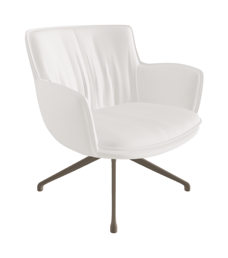 Rhonda Lounge Armchair Low_Titanium Embossed_Soft Leather_Oyster