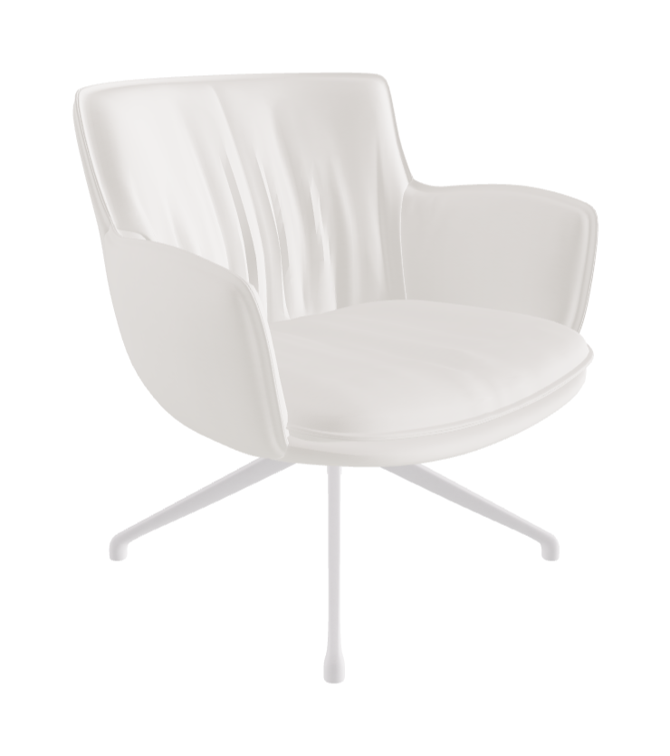 Rhonda Lounge Armchair Low_Pearl Embossed_Soft Leather_Oyster
