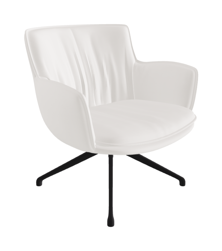 Rhonda Lounge Armchair Low_Black Embossed_Soft Leather_Oyster