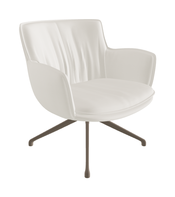 Rhonda Lounge Armchair Low_Titanium Embossed_Soft Leather_Lino