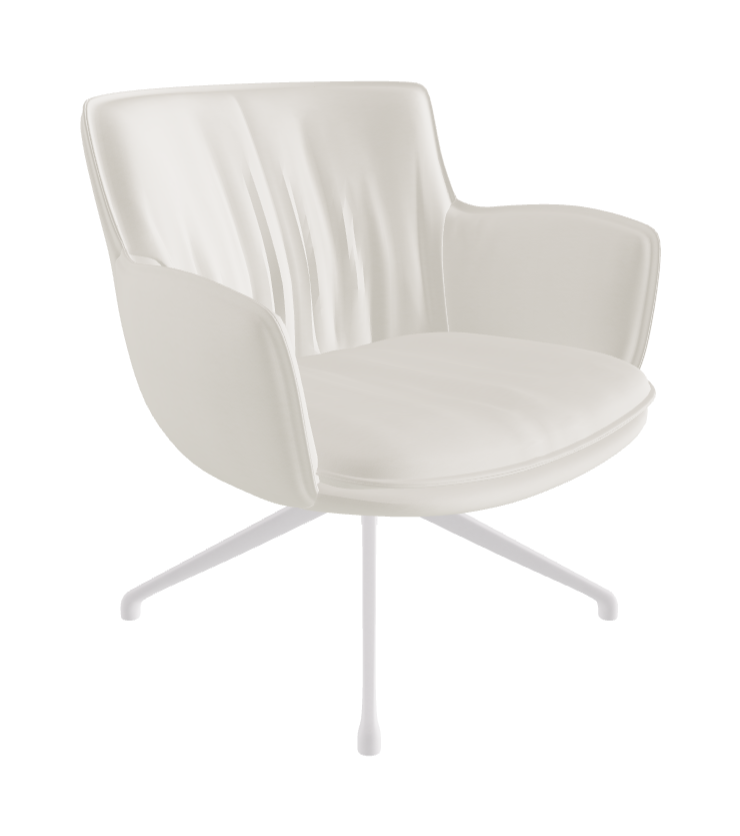 Rhonda Lounge Armchair Low_Pearl Embossed_Soft Leather_Lino